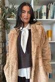 Mara Luxury Faux Fur Long Coat Camel 